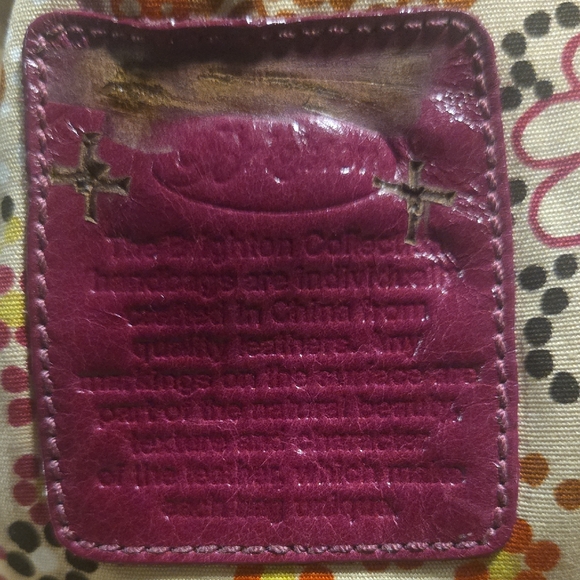 Brighton Leather Embroidered Shoulder Bag Purse Beige Tan Pink Tassel Flower - Picture 3 of 6